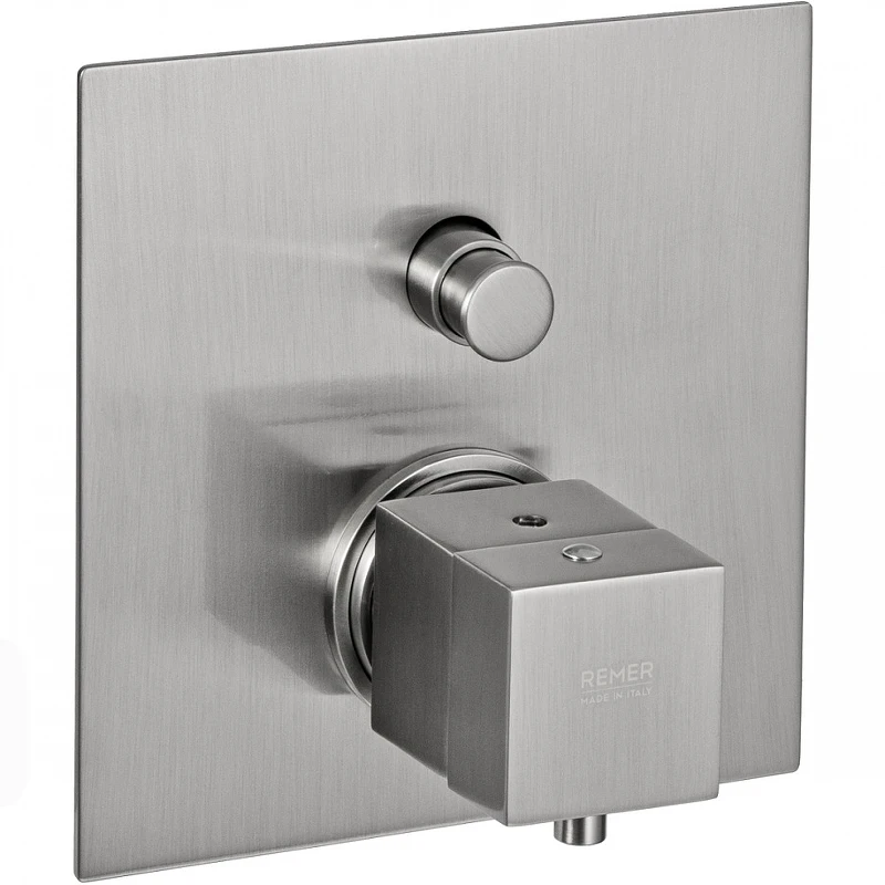 Смеситель для душа Remer Qubica Thermo QT09KBNP с термостатом Никель брашированный латунь встраиваемый
