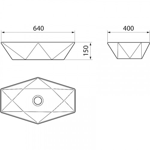 Раковина-чаша Runo Poligono 64 00-00001446 Белая
