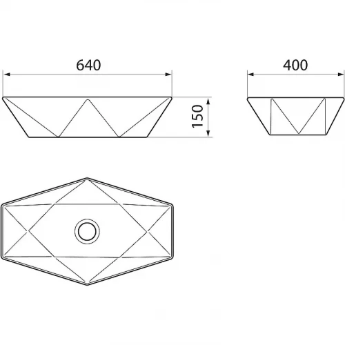 Раковина-чаша Runo Poligono 64 00-00001446 Белая