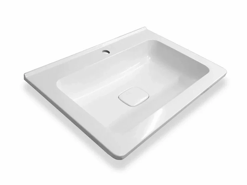 Тумба с раковиной Эстет Kare Luxe 70 ФР-00007073 подвесная Белая МДФ / ЛДСП