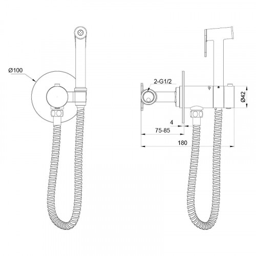 Гигиенический душ со смесителем Oliveeka Y OL-829909-CR с термостатом цвет Хром