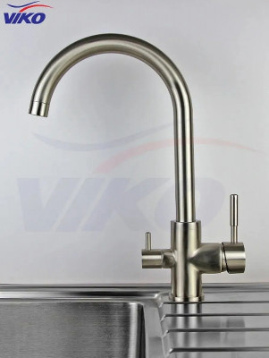 Смеситель для кухни Viko V-5154 Серебро латунь