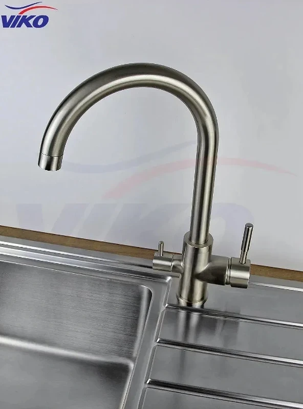 Смеситель для кухни Viko V-5154 Серебро латунь