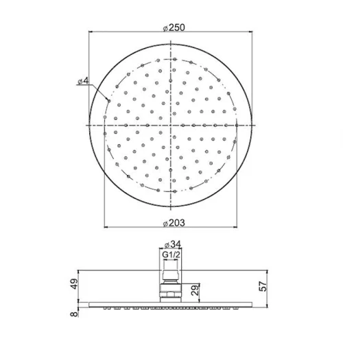 Верхний душ Fima Carlo Frattini Showerhead F2621/2NS цвет Черный матовый