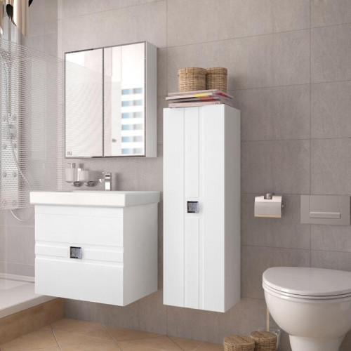 Зеркальный шкаф Style Line Амарант 60 Белый глянец МДФ / ЛДСП, стекло