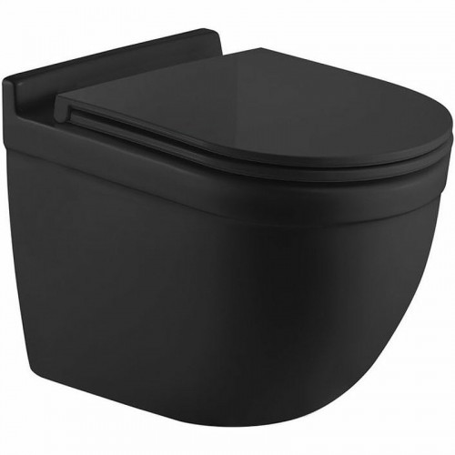 Унитаз WeltWasser Heimbach 043 MT-BL 10000012078 подвесной Черный матовый с сиденьем Микролифт фаянс подвесной