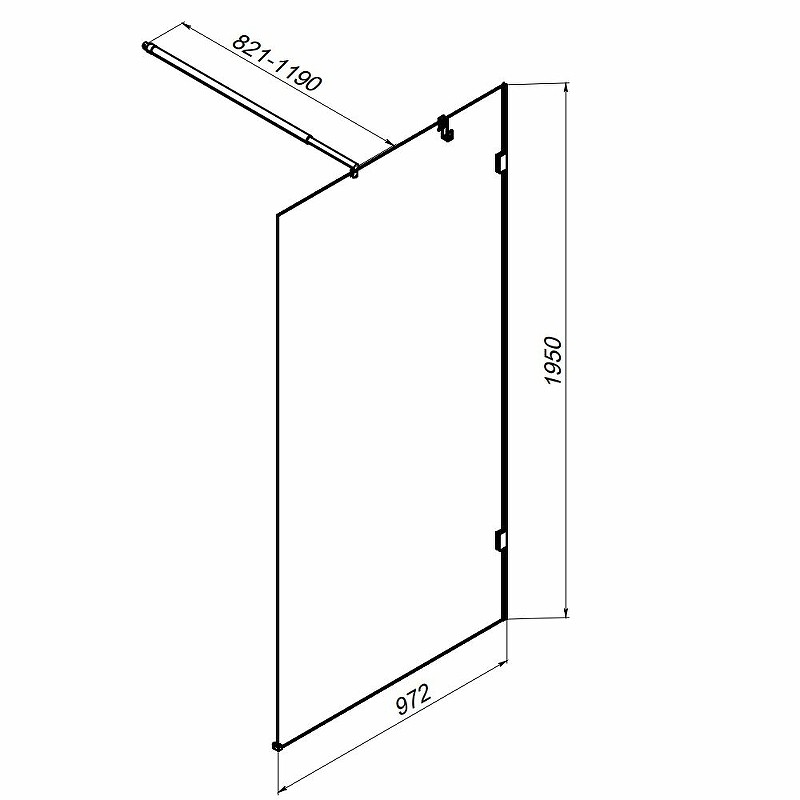 Душевая перегородка AM.PM X-Joy 100 W94WI-100-F1-BTE профиль Черный стекло прозрачное