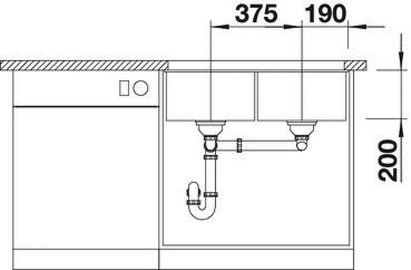 Кухонная мойка Blanco Subline 350/350-U 523578 Белая искусственный камень (литьевой мрамор) встраиваемый