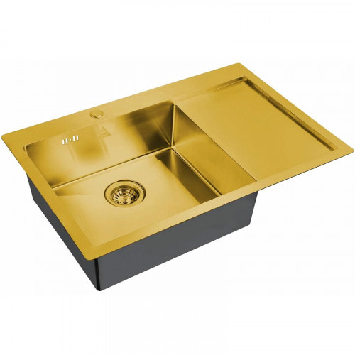 Кухонная мойка ZorG Steel Hammer 78 SH 7851-L BRONZE Бронза нержавеющая сталь встраиваемый
