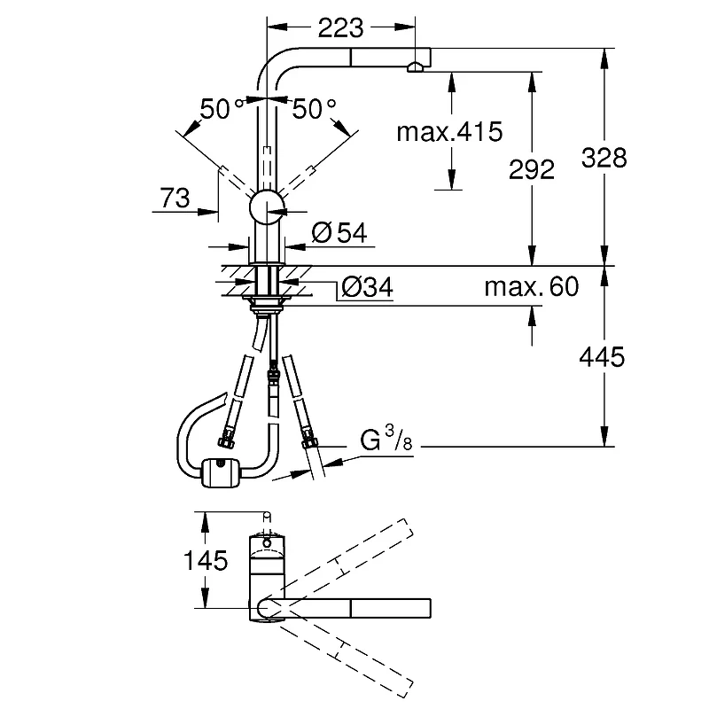 Смеситель для кухни Grohe Minta 32168000 Хром латунь