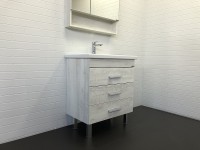 Тумба с раковиной Comforty Никосия 70Н 00-00005793 Дуб белый МДФ / ЛДСП
