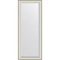 Зеркало Evoform Exclusive Floor 200х79 BY 6191 с фацетом в багетной раме - Белая кожа с хромом 78 мм стекло