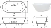 Ванна из искусственного камня Aquanet Family Stone 170х80 AQ-00332887 цвет Белый