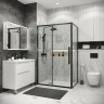 Душевой уголок Grossman Cosmo 140х70 120.K33.02.1470.21.00 профиль Черный матовый стекло прозрачное
