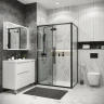 Душевой уголок Grossman Cosmo 140х70 120.K33.02.1470.21.00 профиль Черный матовый стекло прозрачное