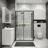 Душевой уголок Grossman Cosmo 140х70 120.K33.02.1470.21.00 профиль Черный матовый стекло прозрачное