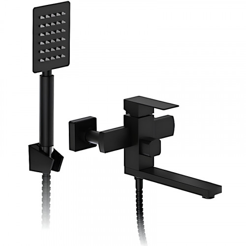 Смеситель для ванны Frap H802-6 F32802-6 универсальный Черный матовый нержавеющая сталь на стену