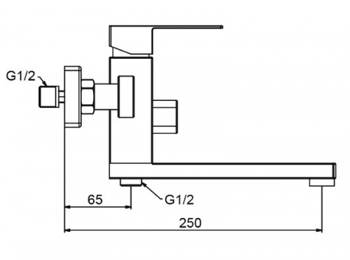 Смеситель для ванны Frap H802-6 F32802-6 универсальный Черный матовый нержавеющая сталь на стену