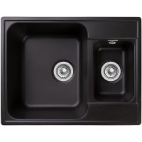 Кухонная мойка GranFest Quarz GF-Z09 Черная искусственный камень (литьевой мрамор) встраиваемый