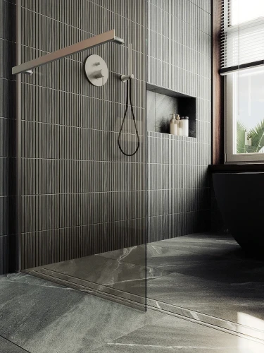 Душевая перегородка Maybah Glass MGD-733-5ш 890x1950 в широком профиле Хром матовый стекло бронзовое