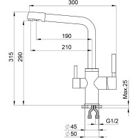 Смеситель для кухни Point PN3103W Белый Хром латунь