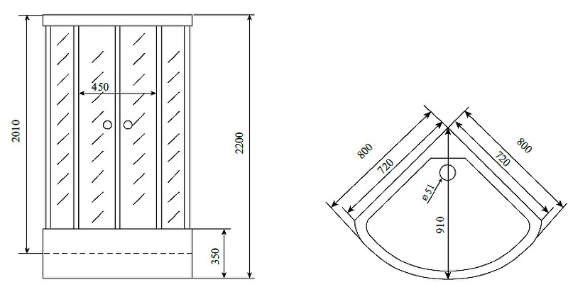 Душевая кабина Timo Comfort 80x80 T-8880C с гидромассажем