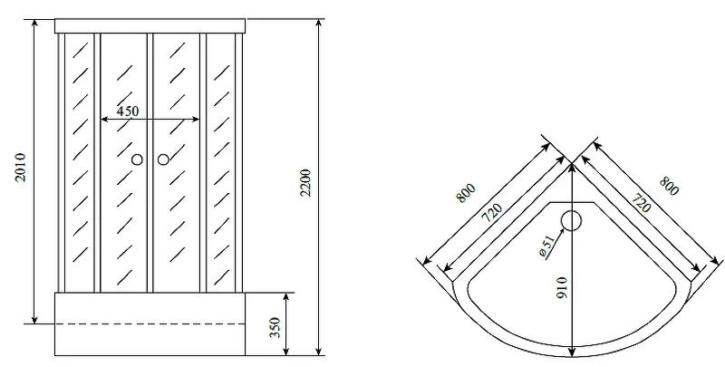 Душевая кабина Timo Comfort 80x80 T-8880C с гидромассажем