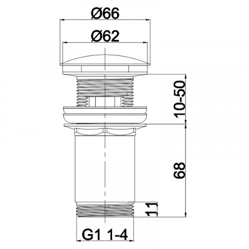 Донный клапан Whitecross A706NIB click-clack Брашированный никель