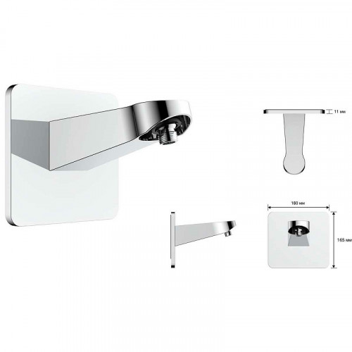 Верхний душ Vincea Inspire VSHD-3I3CGM Вороненая сталь латунь на стену