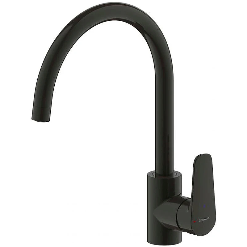 Смеситель для кухни Bravat Source F7173218BW-ENG Черный матовый латунь