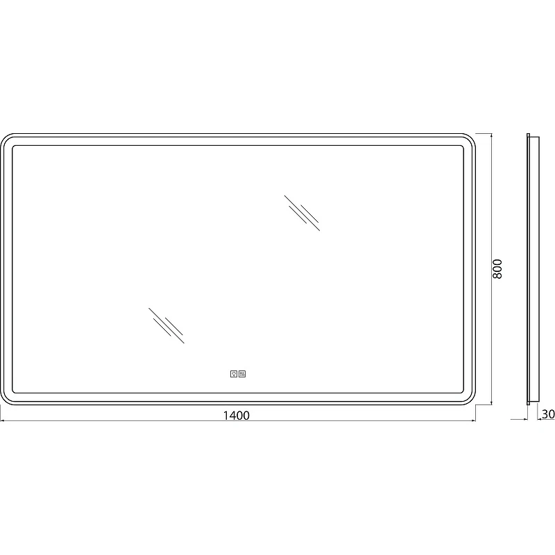 Зеркало BelBagno 140 SPC-MAR-1400-800-LED-TCH-WARM с подсветкой с подогревом с сенсорным выключателем стекло