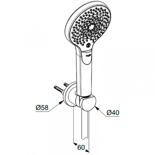 Душевой гарнитур Kludi Dive 6995005-00 Хром латунь на стену