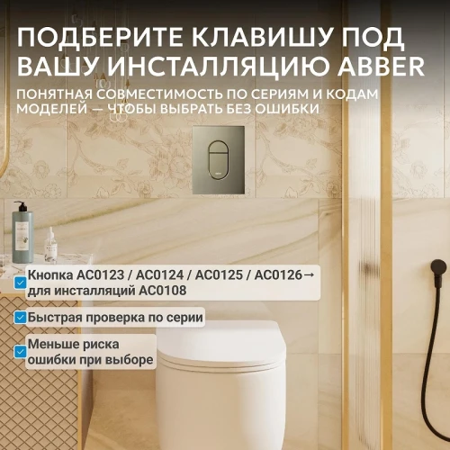 Кнопка смыва для инсталляции Abber AC0124BG цвет Золото брашированное