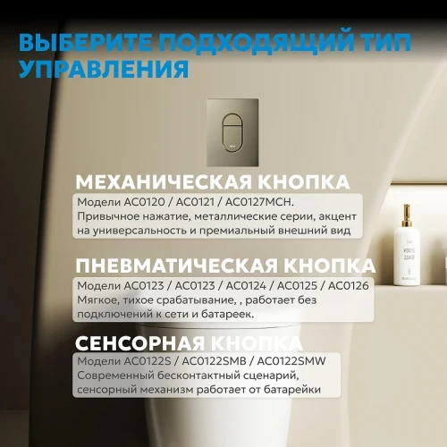Кнопка смыва для инсталляции Abber AC0124BG цвет Золото брашированное