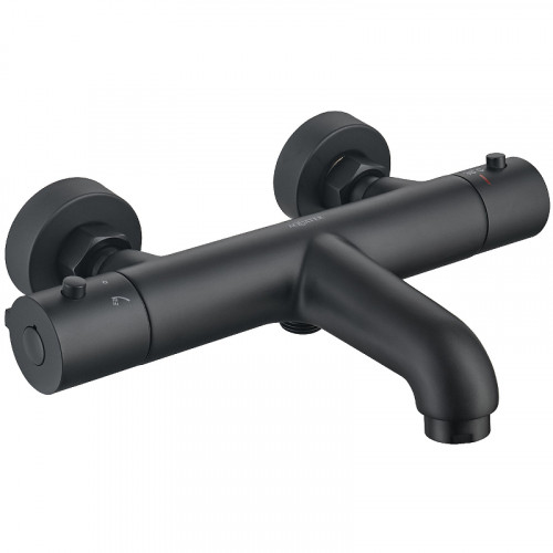 Смеситель для ванны Aquatek AQ1043MB с термостатом Черный матовый латунь на стену