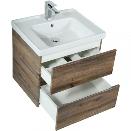 Тумба под раковину Art&amp;Max AM-Techno-600-2C-SO-LW646 подвесная Дуб бомонд Лофт МДФ / ЛДСП