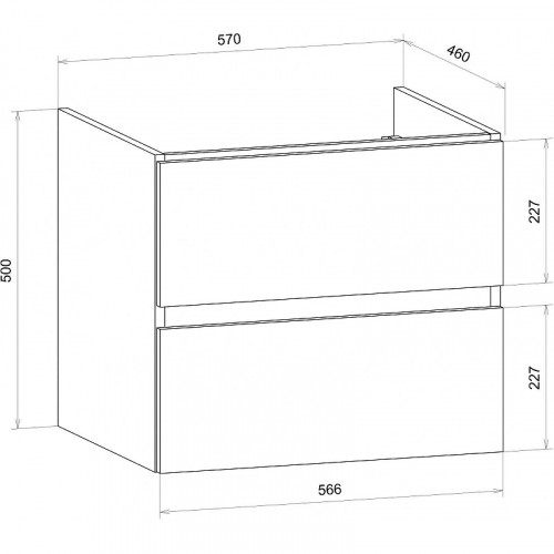 Тумба под раковину Art&amp;Max AM-Techno-600-2C-SO-LW646 подвесная Дуб бомонд Лофт МДФ / ЛДСП