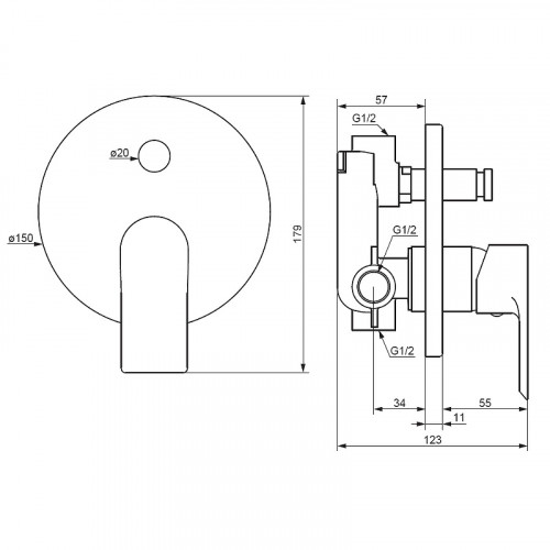 Смеситель для душа Damixa Apollo 477100000 Хром латунь встраиваемый