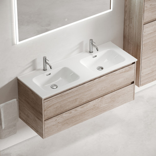 Тумба под раковину Sancos Libra 120 LB120-2EG подвесная Дуб галифакс натуральный МДФ / ЛДСП