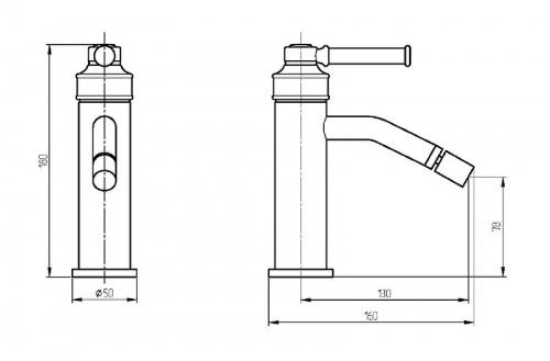 Смеситель для биде Migliore Ermitage Mini 30854 Черный матовый латунь