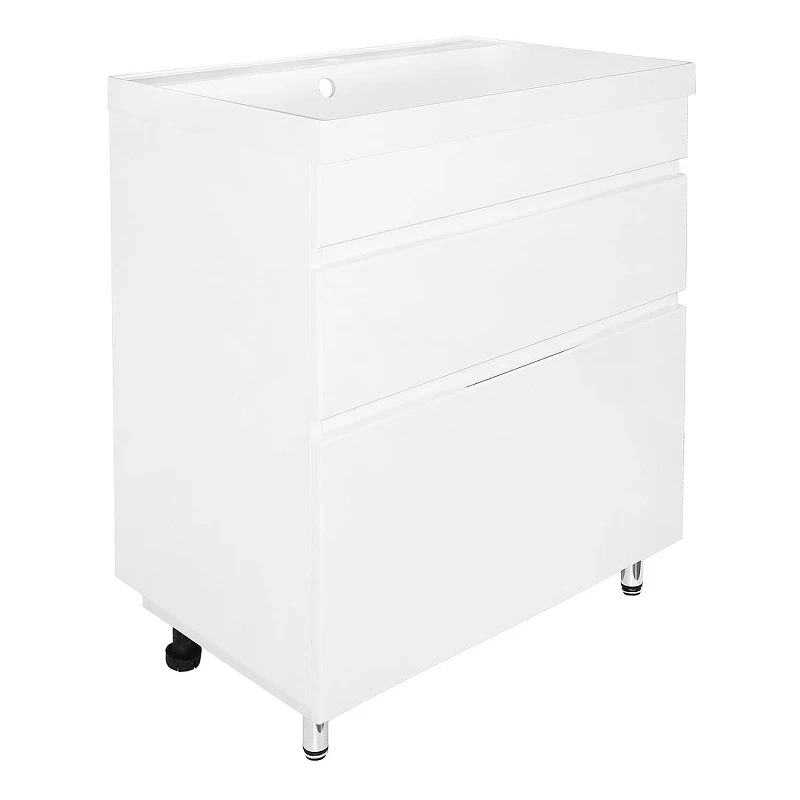 Тумба с раковиной Azario Эстима 70 CS00094594 цвет Белый глянцевый