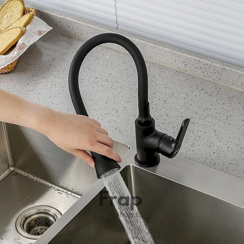 Смеситель для кухни Frap H17-6 F4417-6 Черный матовый