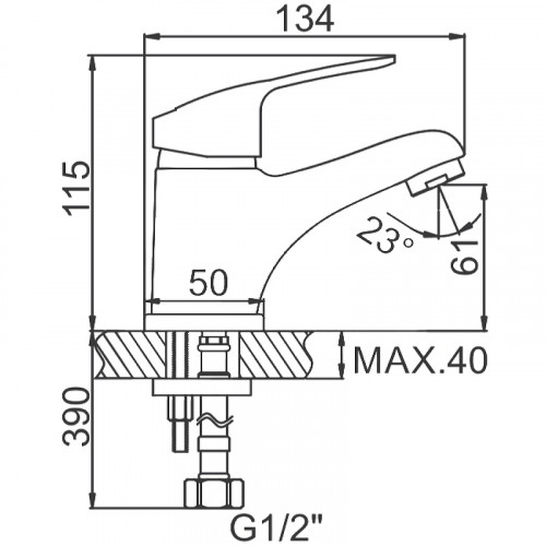 Смеситель для раковины Ledeme H37 1037L Хром