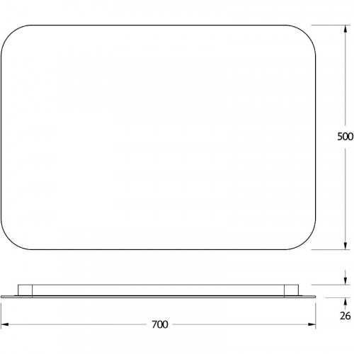 Зеркало Defesto Opti 70x50 DF 2814SH с подсветкой 21W-3000К/Сенсорный выключатель/Теплый белый свет