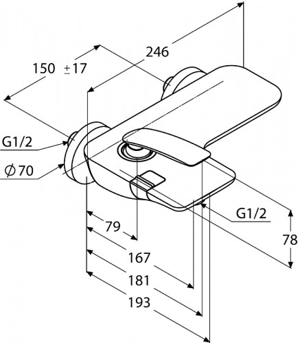 Смеситель для ванны Kludi Balance 524458775 Черный Хром