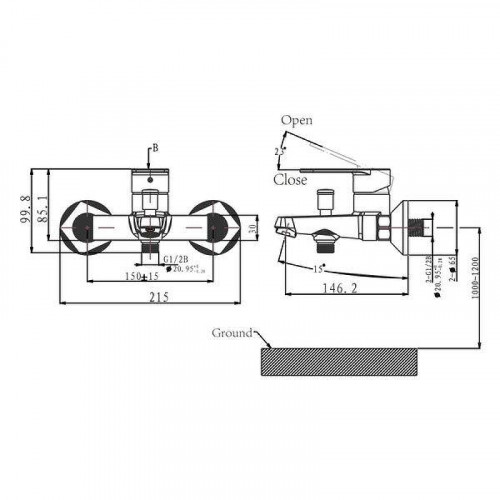 Смеситель для ванны Arrow AG36AMB цвет Черный матовый