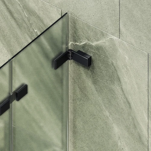 Шторка для ванны Maybah Glass MGV-581-6 750х1400 складная 3 секции Черный стекло сатиновое