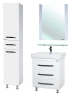 Зеркало Bellezza Рокко 70 4613711030011 с полкой Белое МДФ / ЛДСП, стекло