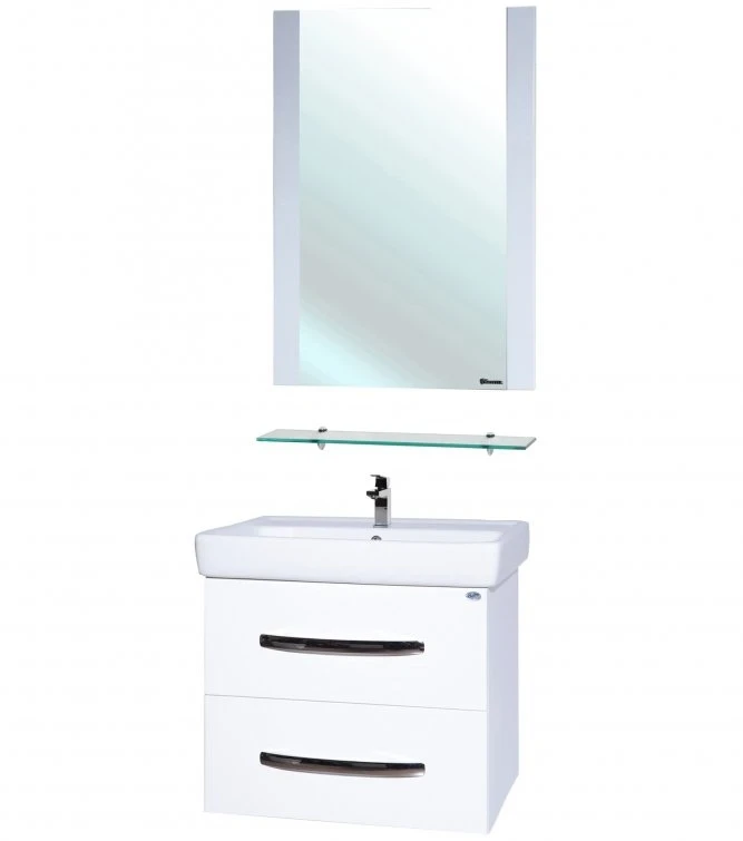 Зеркало Bellezza Рокко 70 4613711030011 с полкой Белое МДФ / ЛДСП, стекло