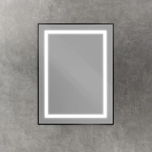 Зеркало BelBagno Kraft 60 SPC-KRAFT-600-800-SENS-NERO с подсветкой Черное с сенсорным выключателем стекло